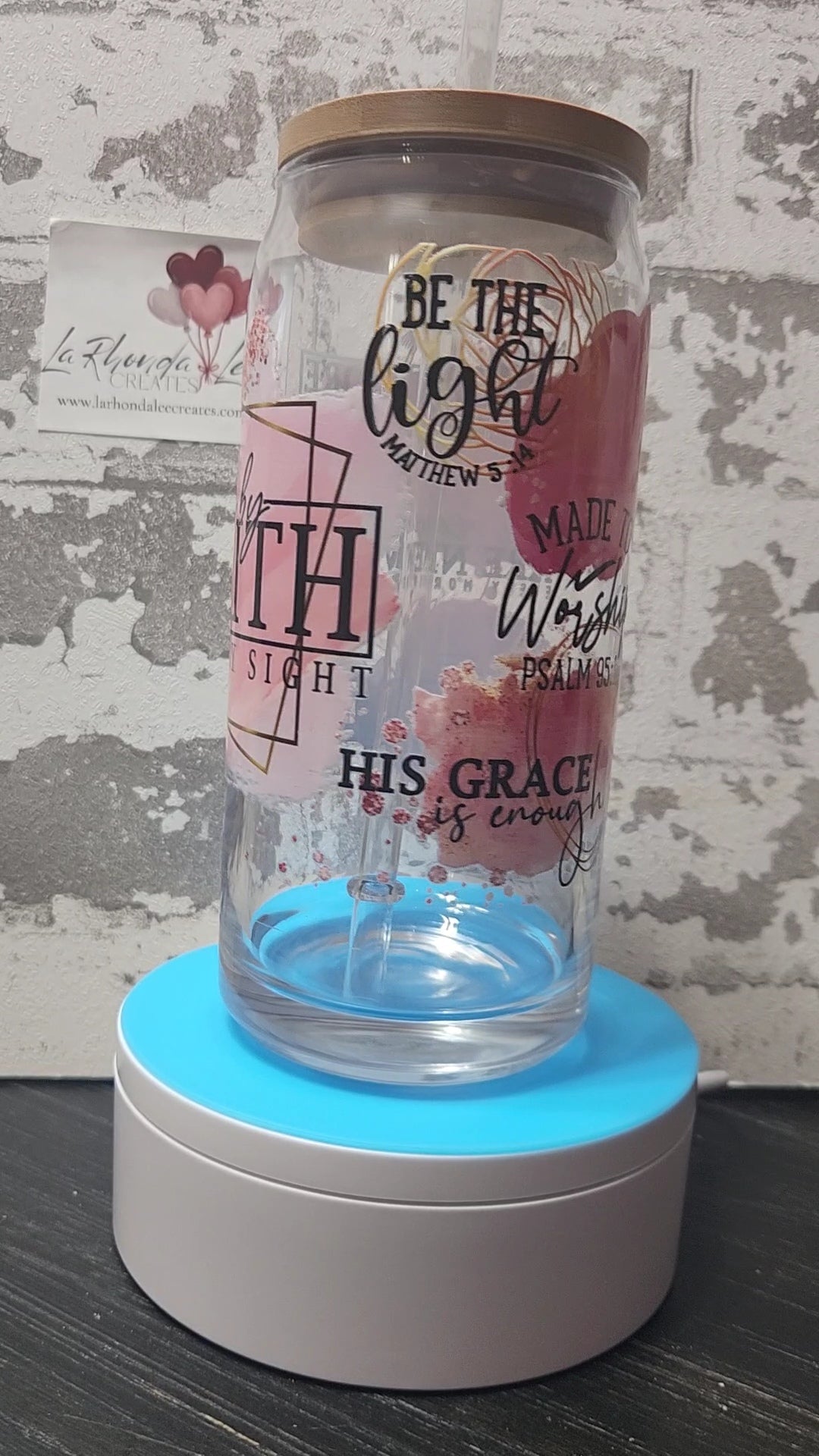 Walk By Faith 20oz glass tumbler