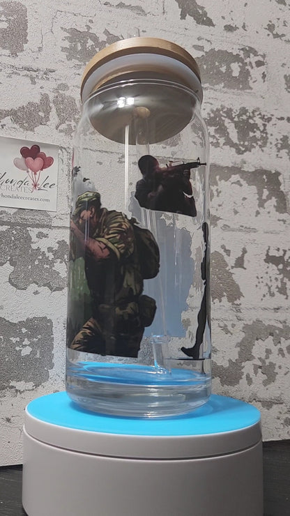 Army soldier 20oz Glass Tumbler