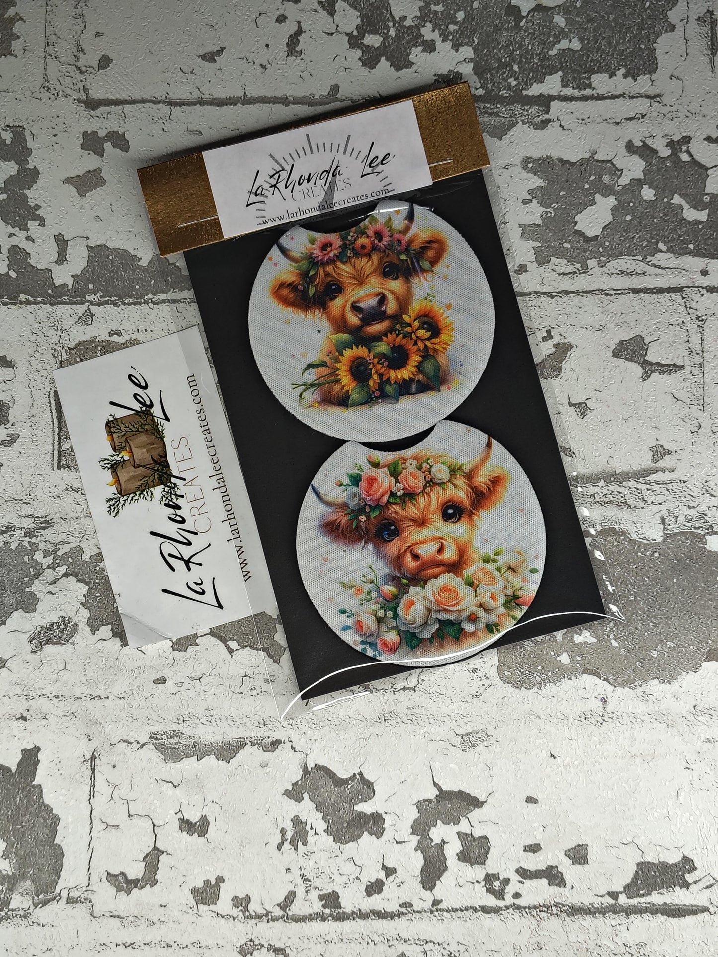Cute Highland Coaster 2pk