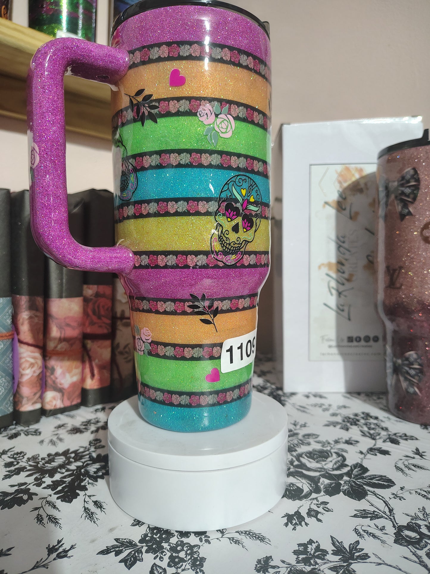 1109-Rainbow Sugar Skull 40 Oz