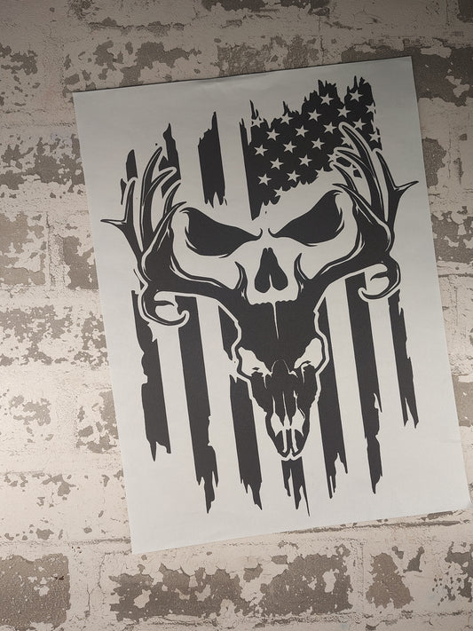 187- Skull/ Flag