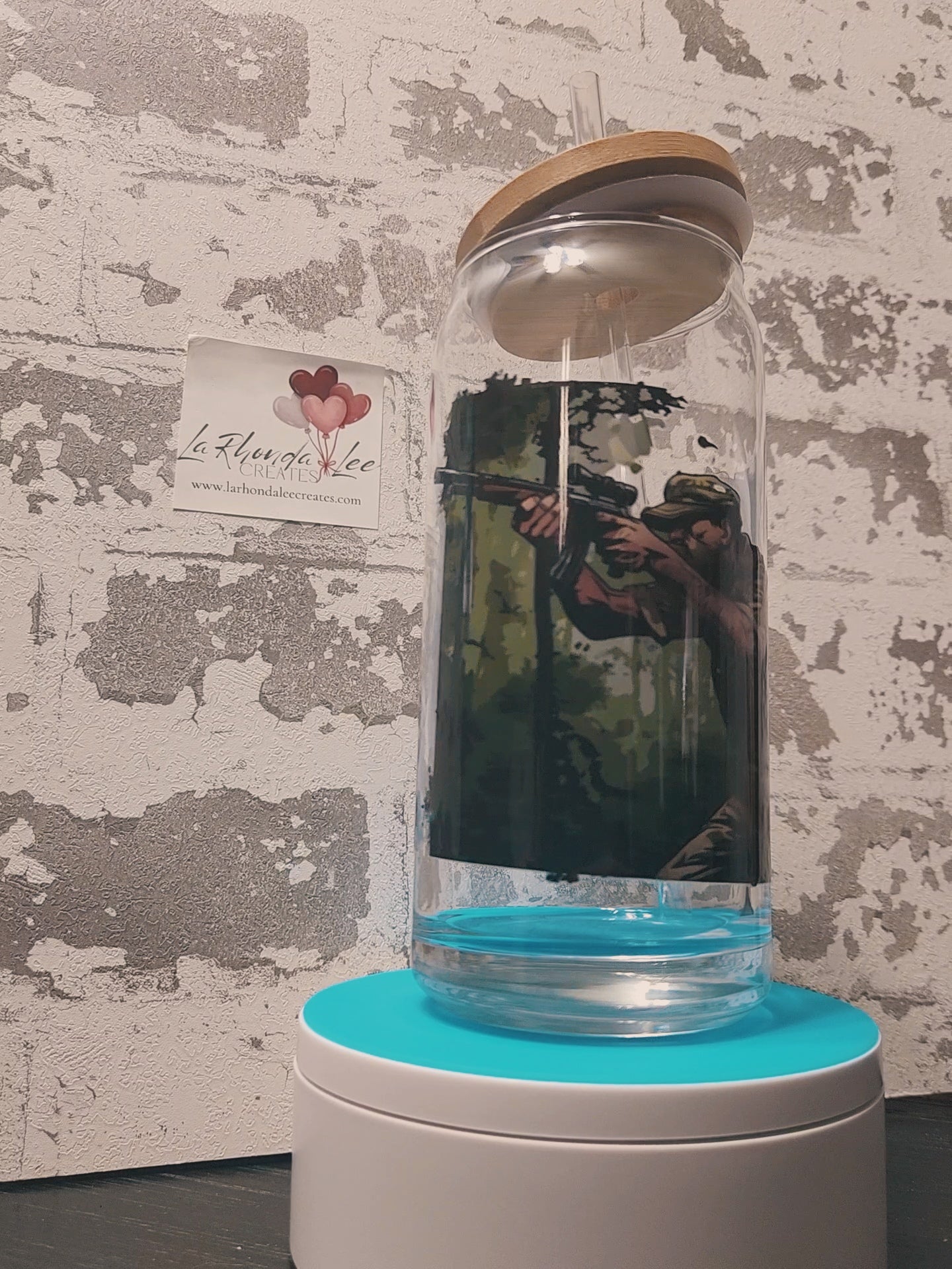 Army soldier 20oz Glass Tumbler